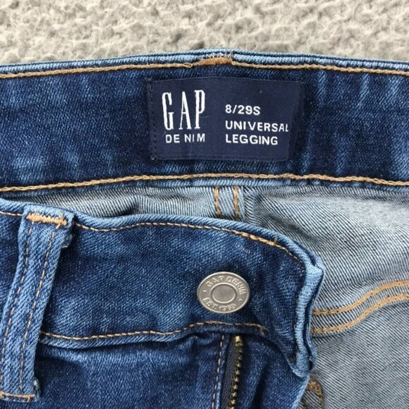 GAP Womens Size 8/29 Short Universal Legging Distressed Raw Hem Mid Rise Jeans - Picture 7 of 15
